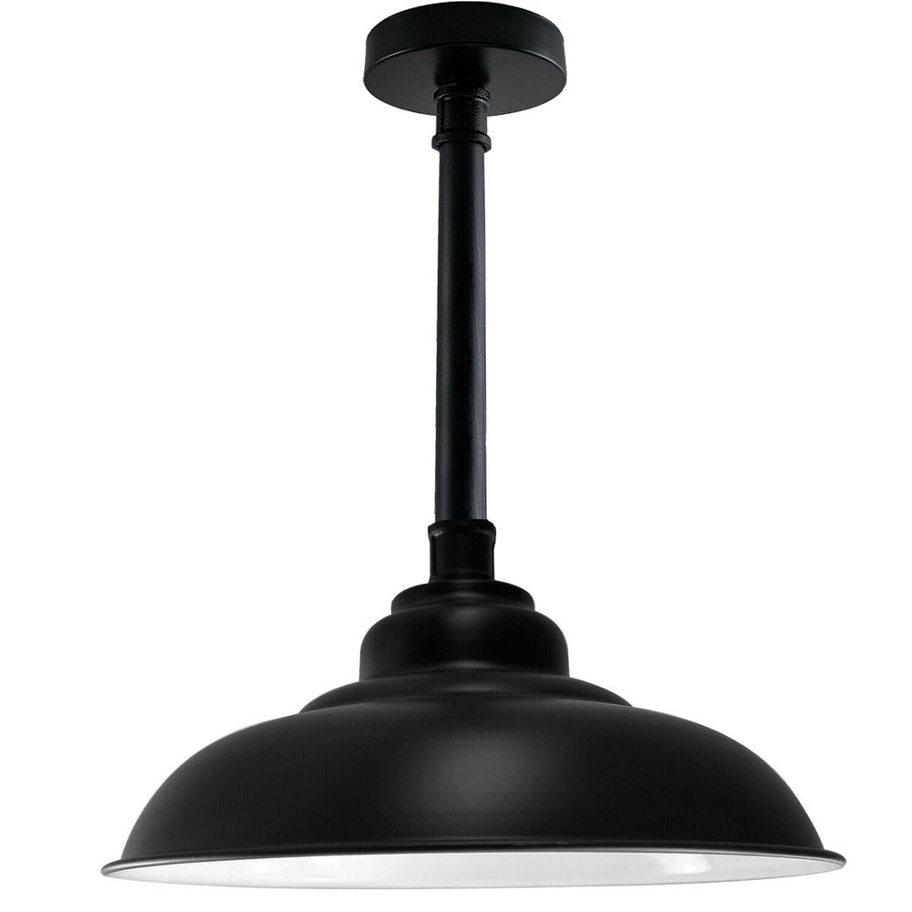 Modern Industrial Metal Curved Lampshade Ceiling Light Black Flush Mount Lighting Indoor Light Without Bulb
