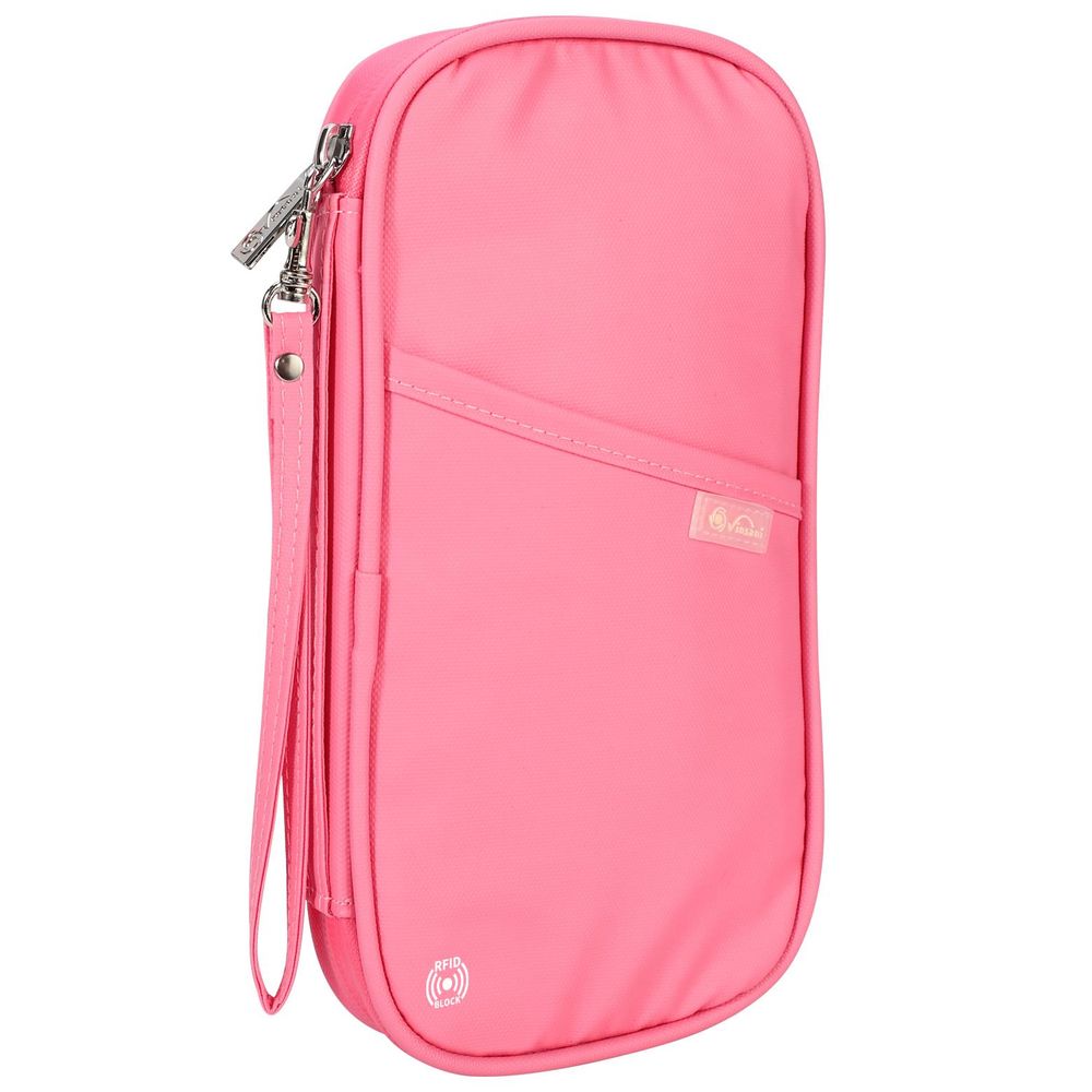 Pink Deluxe Passport Org - RFID, Water Resistant, Gift-Worthy - Travel Companion!