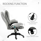Executive Reclining Chair w/ Heating Massage Points Relaxing Headrest Grey with Back Detail