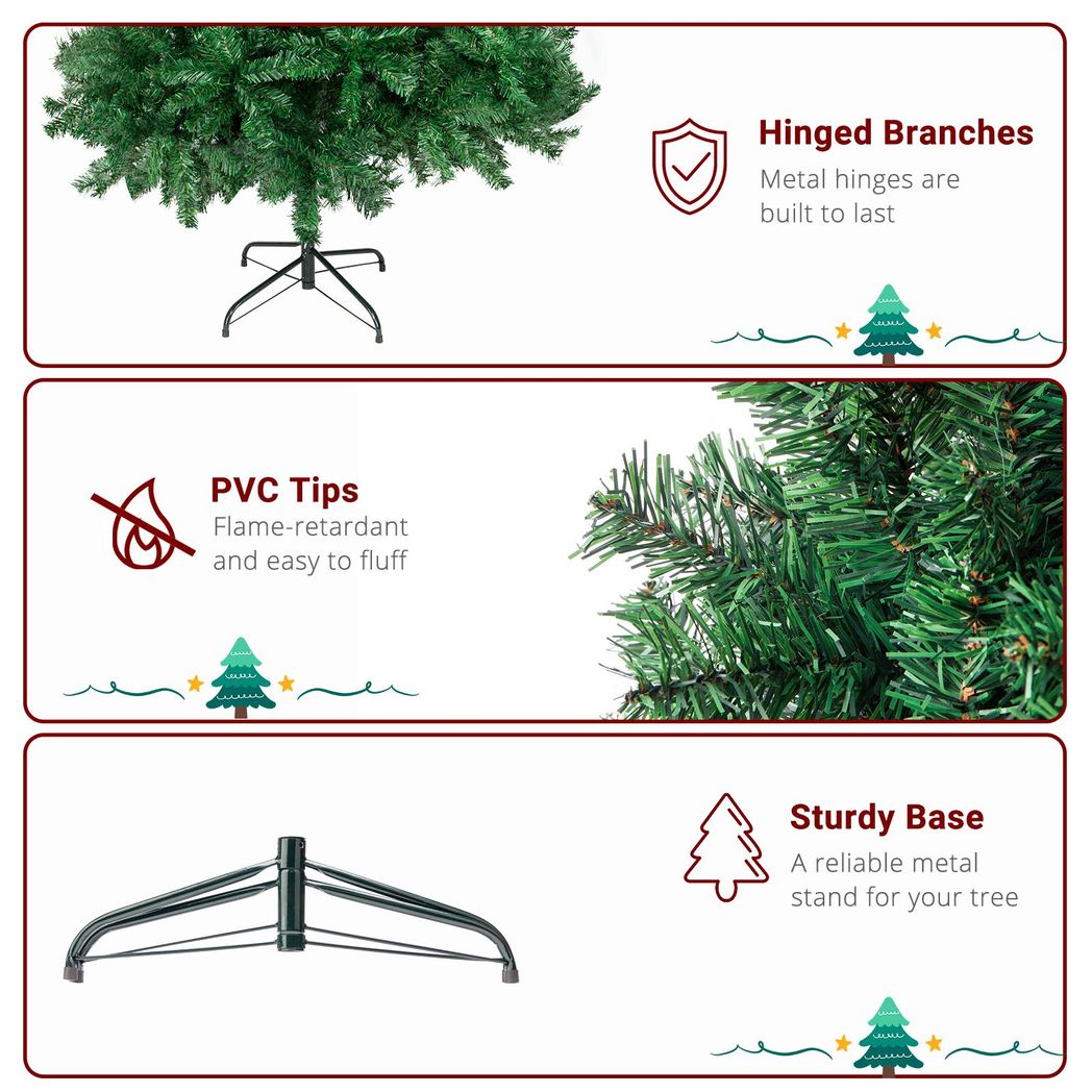 6FT Christmas Tree with 550 Branches PVC Artificial