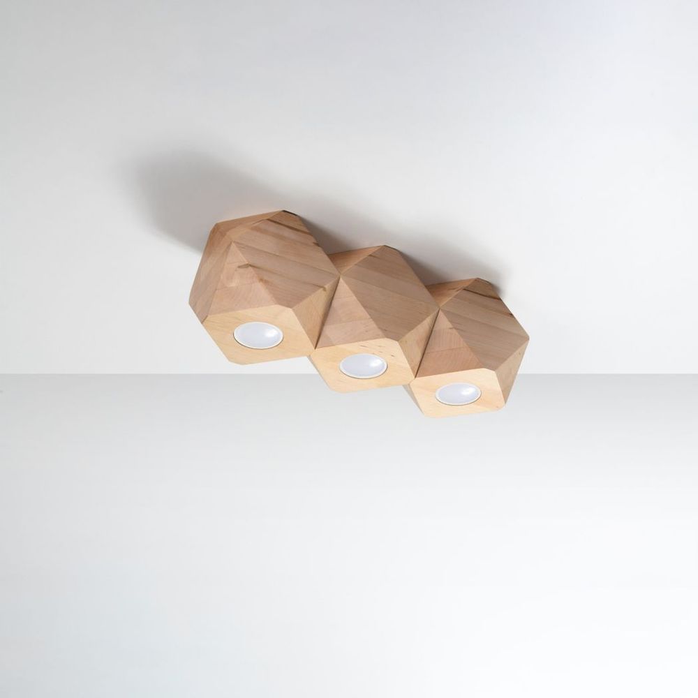 Ceiling lamp wood Woody Scandinavian Design GU10 in Wood