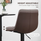 Brown Adjustable Stools: Swivel & Footrest, Set of 2 - Pub Home Furnishings