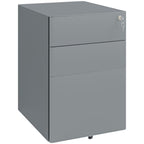 3 Drawer Metal Filing Cabinet - Lockable, Compact, Grey - Quality Storage Solution