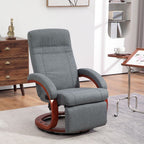 Manual Recliner Swivel Reclining Chair with Footrest Armrests Beige
