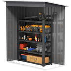5 x 3ft Garden Storage Shed Sliding Door Sloped Roof Tool, Grey
