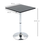 Versatile Adjustable Bar Table - Black/Silver Frame - Ideal for Any Space