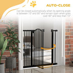 Adjustable Metal Pet Gate - Auto-Close, Black