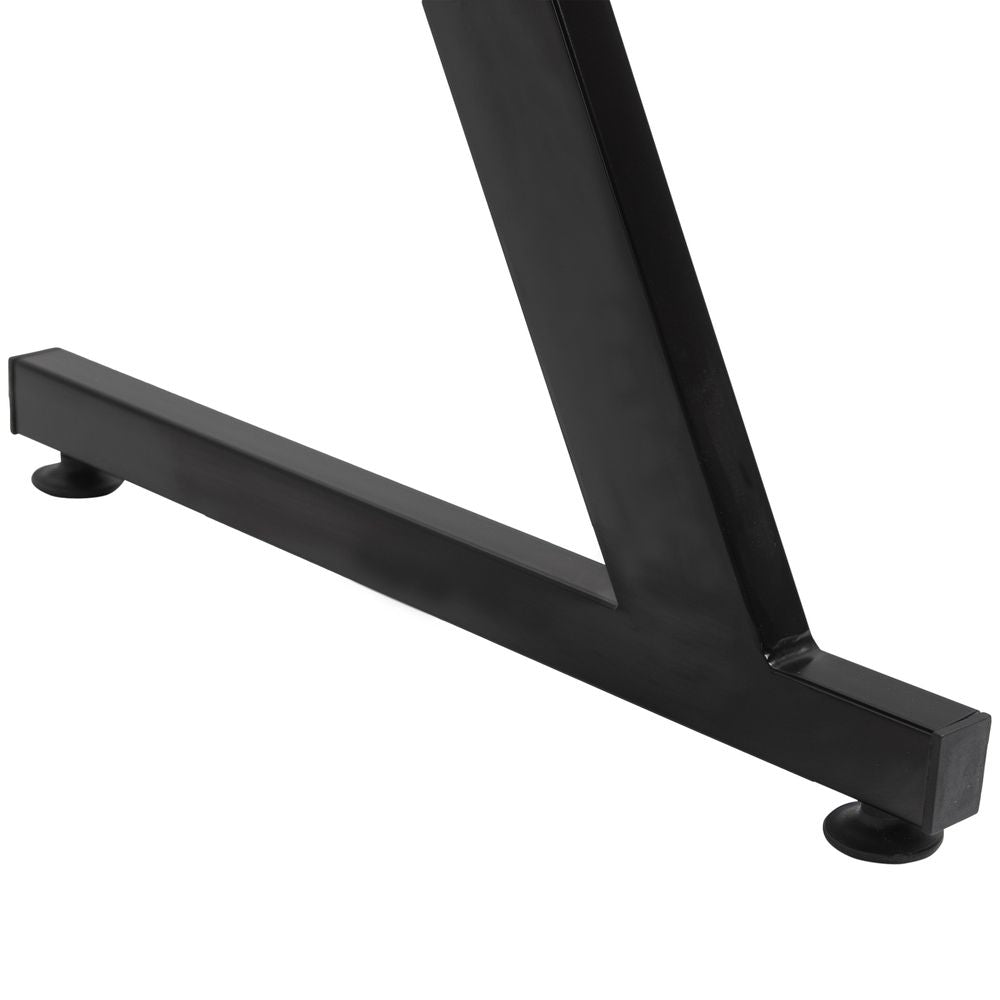 Gaming Desk Steel Frame with Cup Holder, Headphone Hook, Adjustable Feet and Cable Organiser, Home Office Computer Table, Black, Modern, 120 x 65 cm