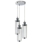 3 Way Cluster Hanging Ceiling Pendant Light E27 Chrome Light Fitting Lamp Kit Without Bulb