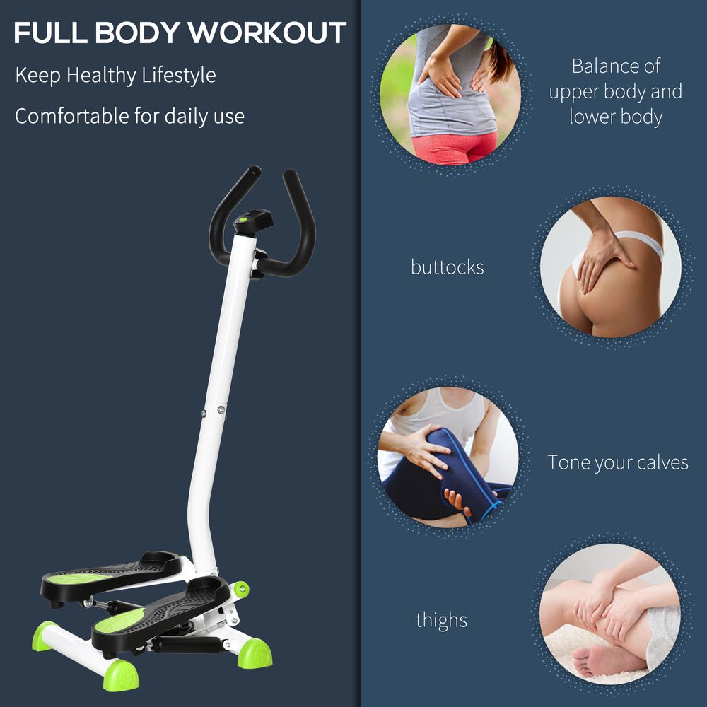 Adjustable Stepper Aerobic Machine LCD Screen Handle, White