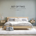 Floating Nightstand Set - Wall Mounted Bedside Table with Drawer - Pack of 2