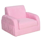 2 In 1 Kids Armchair Sofa Bed Fold Out Padded Wood Frame Bedroom Pink