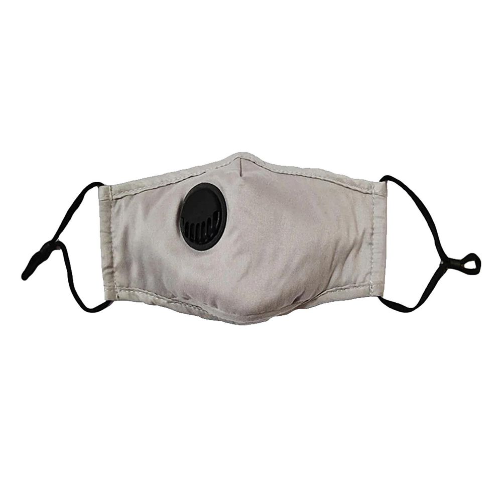 Face Mask w/ Valve&2 Filters - Grey: Activated Carbon Non-Woven Fabric, PM 2.5 Filter, Unisex, Outdoor Activities