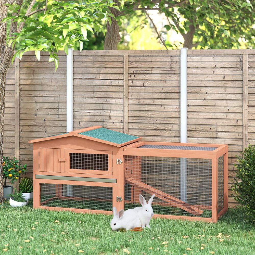 Wooden Rabbit Hutch 2 Tier Large Coop Run - Durable, Spacious, Versatile