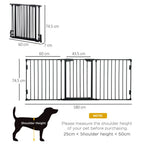 Pet Safety Gate 3 Panels Playpen Metal Fence with Walk Through Door Black
