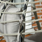 Hanging Swing Chair with Thick Cushion, Patio Hanging Chair, Grey