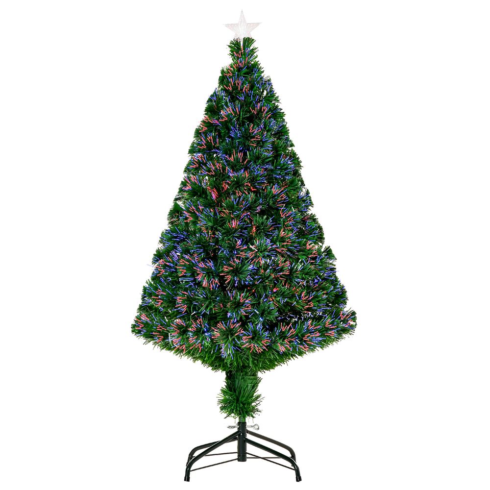 Pre-Lit Fibre Optic Artificial Christmas Tree Topper Multi-Colour 4ft