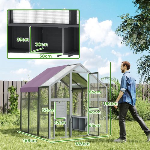 Large Walk In Chicken Run for 6-8 Poultries, 1.7 x 1.8 x 1.8 m