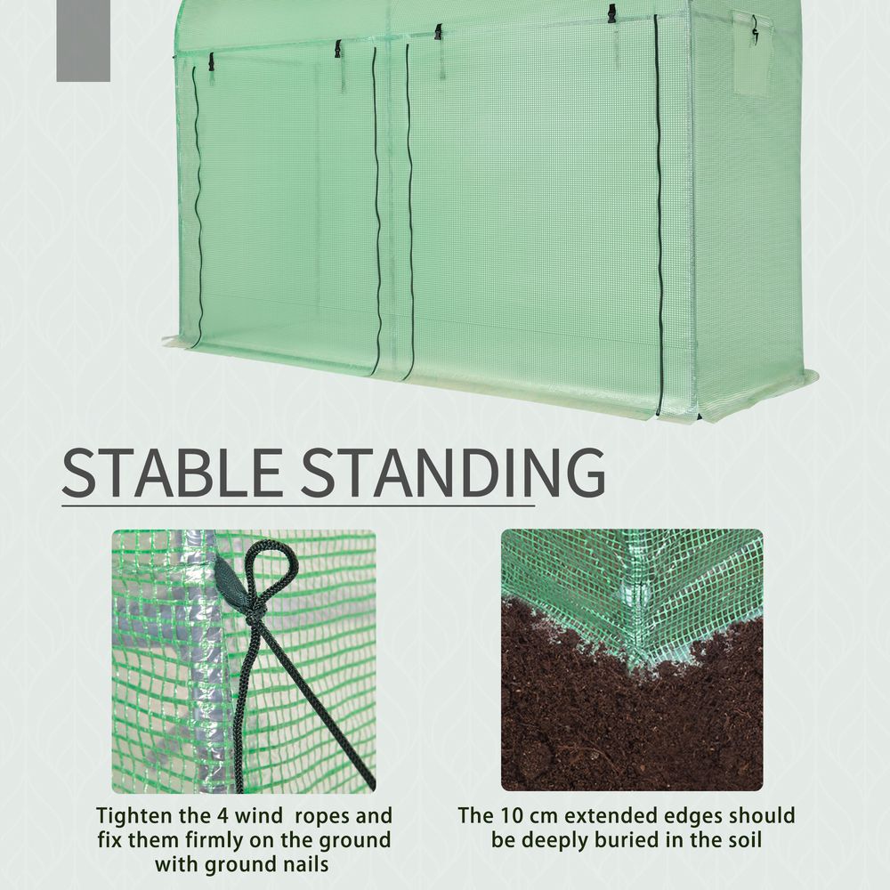 10ft x 3ft Plant Tomato Greenhouse - Double Doors - 4 Windows