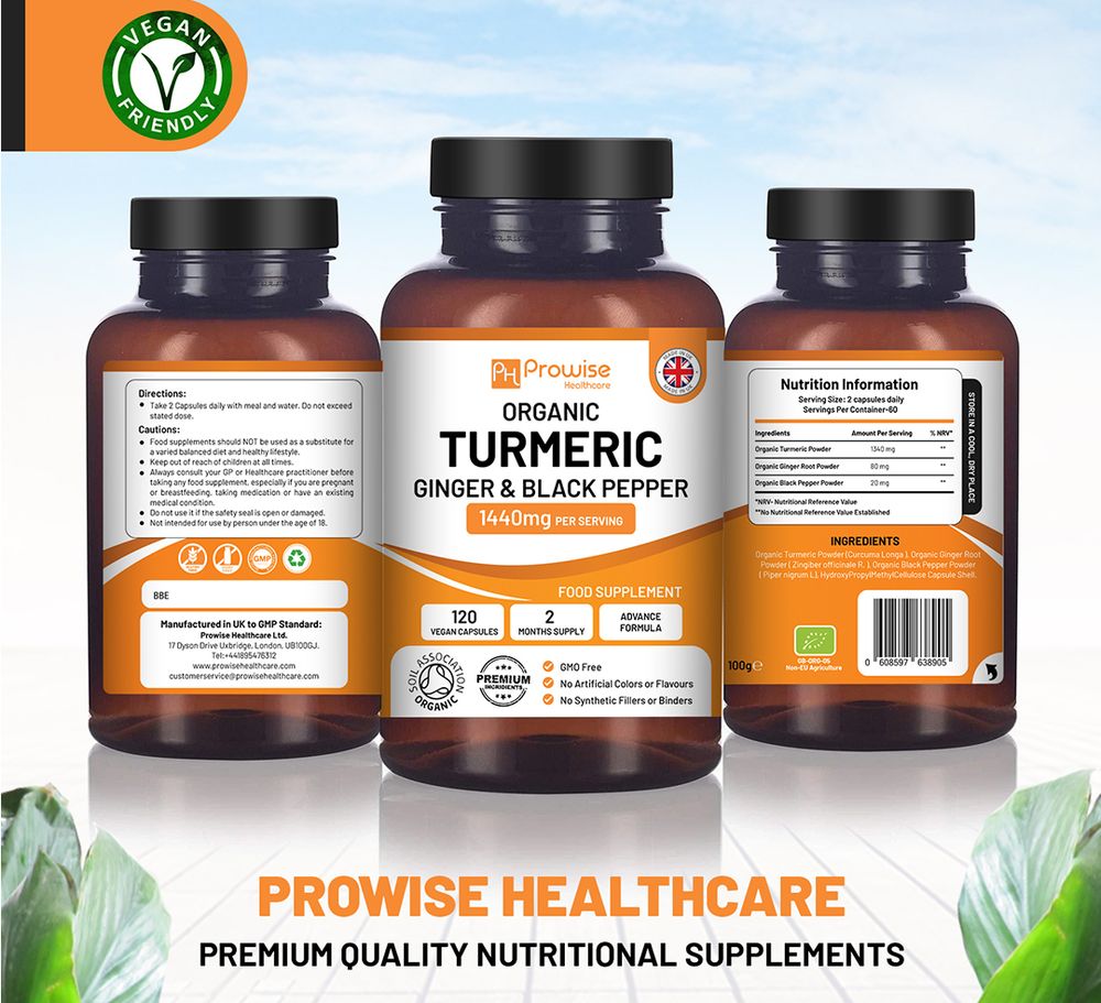 Turmeric Curcumin 1440mg with Black Pepper & Ginger - UK Manufactured