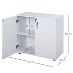 2-Tier Locking Office Storage Cabinet - Organize Files & Papers - White