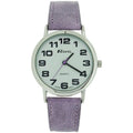 Unisex Classic Big Dial Purple Leather Strap Watch.17A