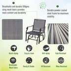 Steel Frame Set-of-2 Glider Rocking Chair Set & Table - Stylish Grey Design