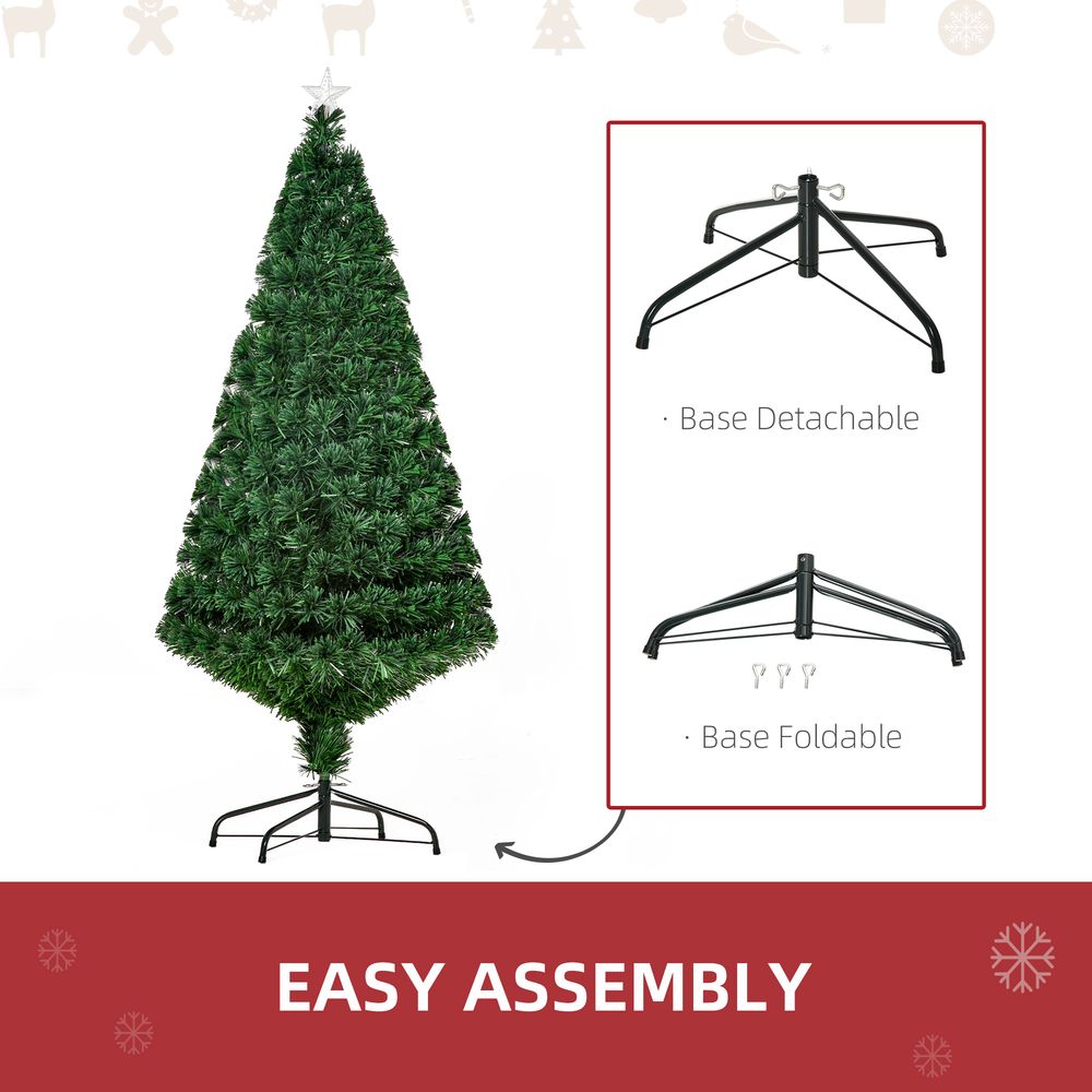 Pre-Lit Fibre Optic Artificial Christmas Tree Topper Multi-Colour 5ft