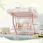 Kids Garden Swing Chair, Swing Seat with Adjustable Canopy, Pink