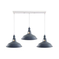 Industrial Vintage Loft Kitchen Bar 3 Lights Ceiling Barn-slotted Metal E27 White, Grey