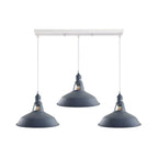 Industrial Vintage Loft Kitchen Bar 3 Lights Ceiling Barn-slotted Metal E27 White, Grey