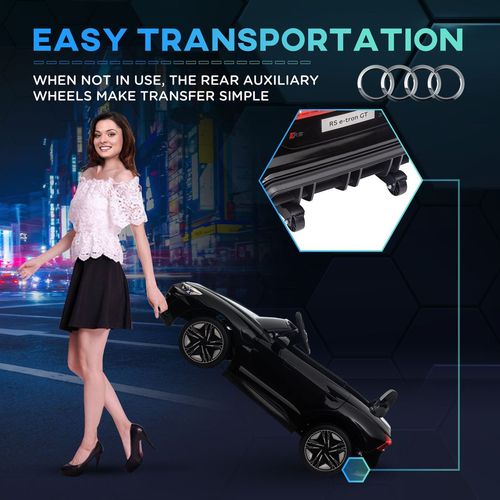 Audi RS e-tron GT Licensed 12V Kids Electric Ride on W/ Remote, Black