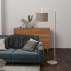 Modern Floor Lamps for Living Room with Rotating Lampshade, Standing Lamp for Bedroom, LED Bulb Included, Grey