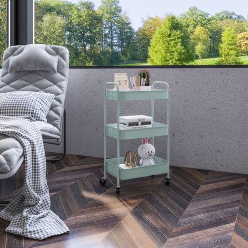 3 Tier Rolling Utility Cart with 3 Mesh Basket