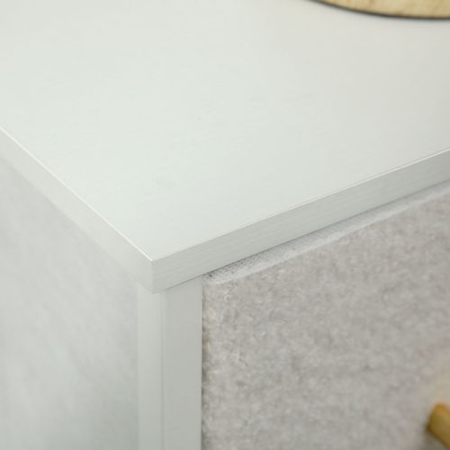 Chest of Drawers with 9 Drawers, Boucle Storage Organiser, Cream