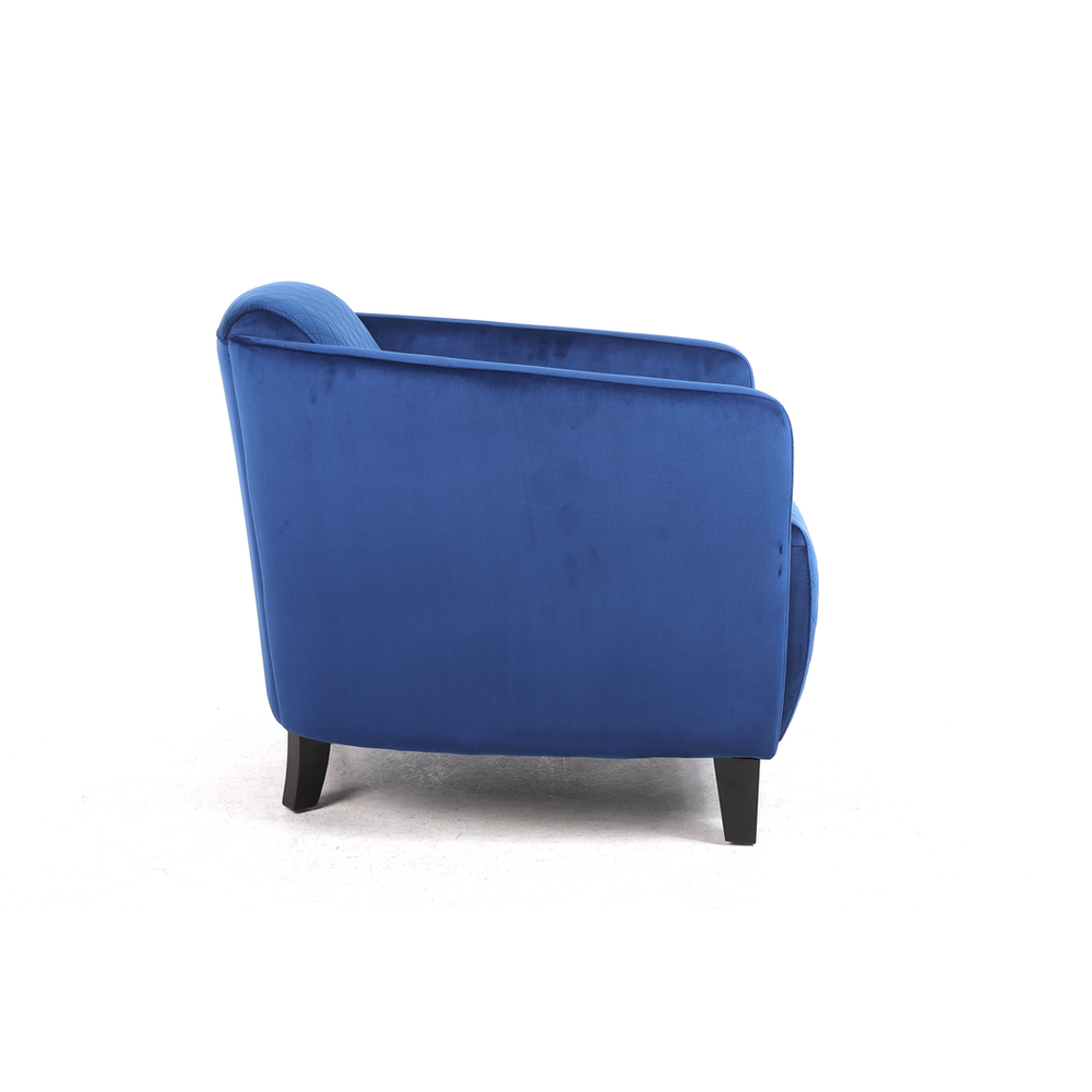 86cm Velvet Armchair - Blue Color, Modern Design