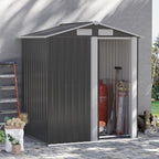 Outdoor Storage Shed, Sliding Door, Sloped Roof 152 x 132 x 188 cm, Grey