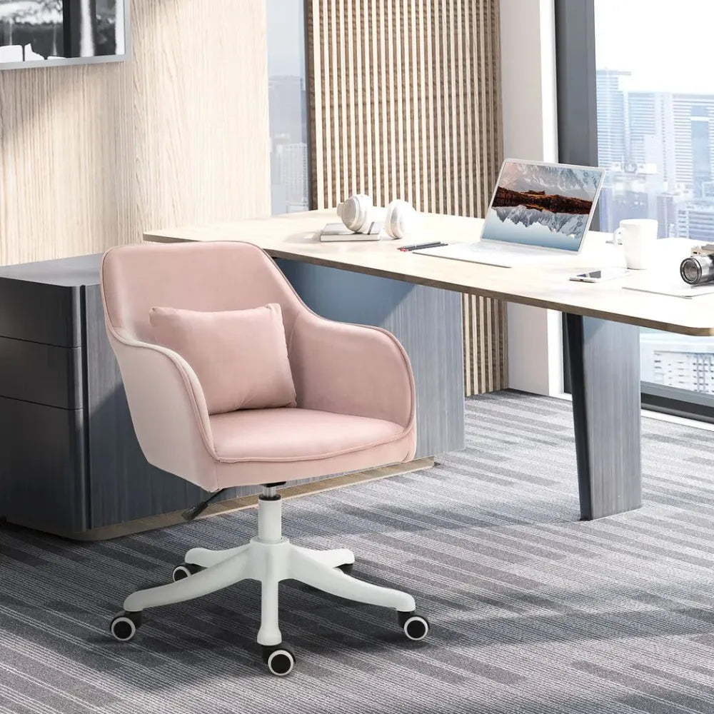 Office Chair with Rechargeable Electric Vibration Massage Lumbar Pillow, Wheels with Included Detail