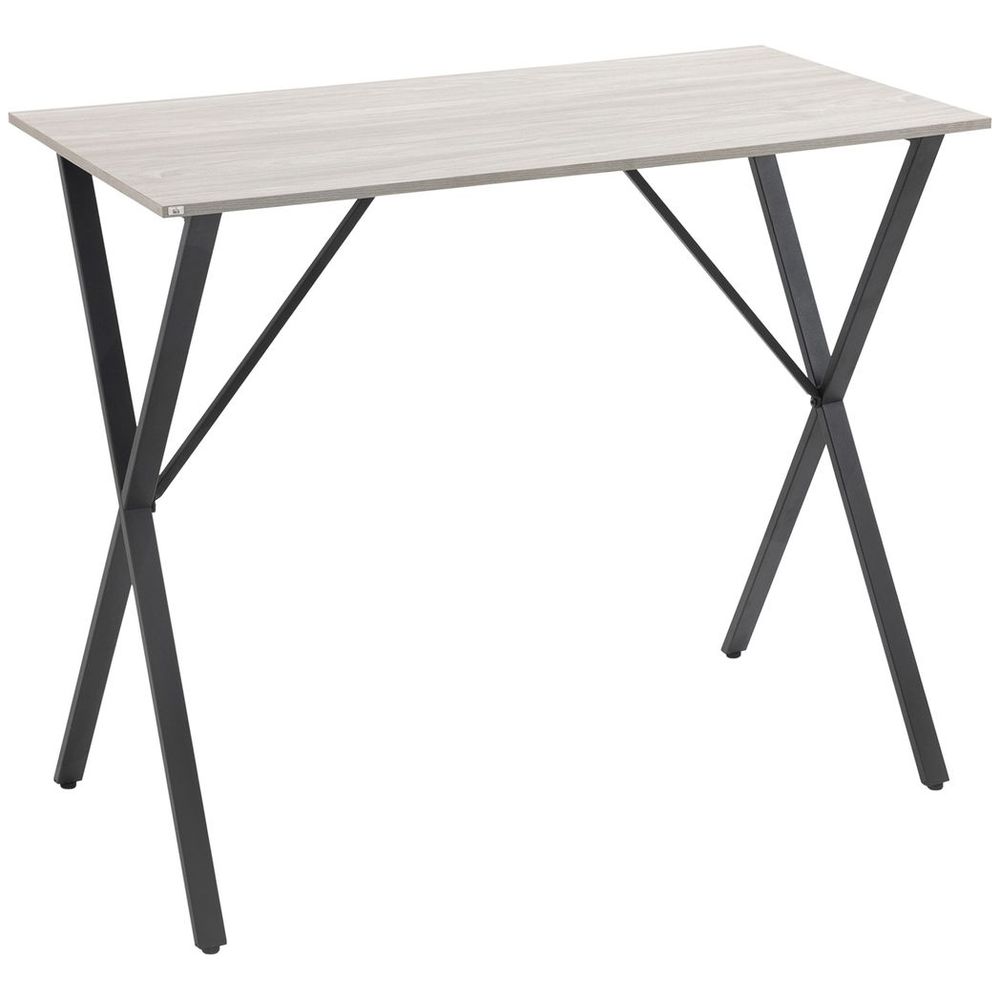 White Rectangular Breakfast Bar Table - Seats 4 - Durable Steel Legs