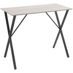 White Rectangular Breakfast Bar Table - Seats 4 - Durable Steel Legs