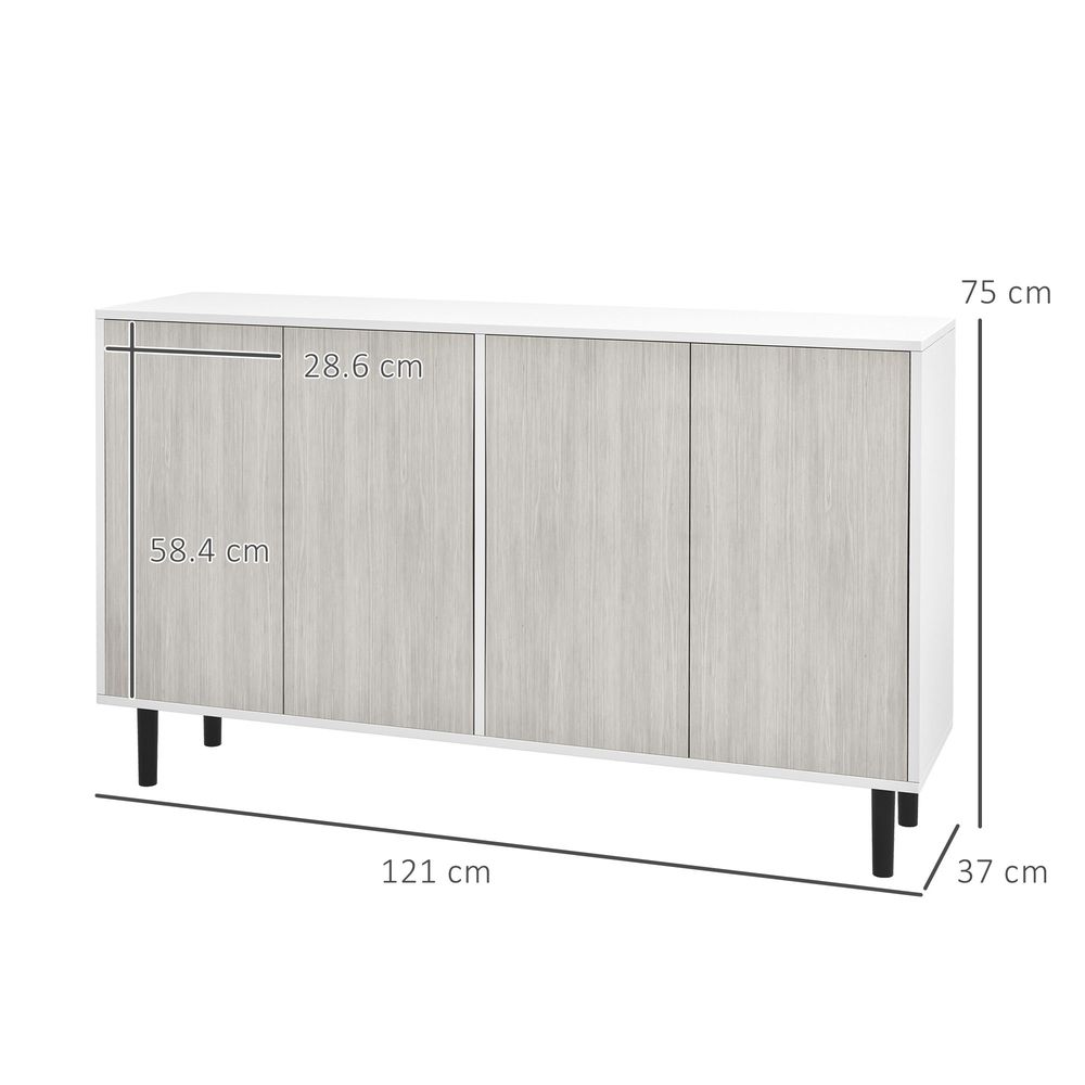 Sideboard Storage Cabinet for Living Room with Adjustable Shelves White