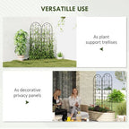 Set of 2 Metal Garden Trellis, Outdoor Trellis Panels, 150 x 50 cm