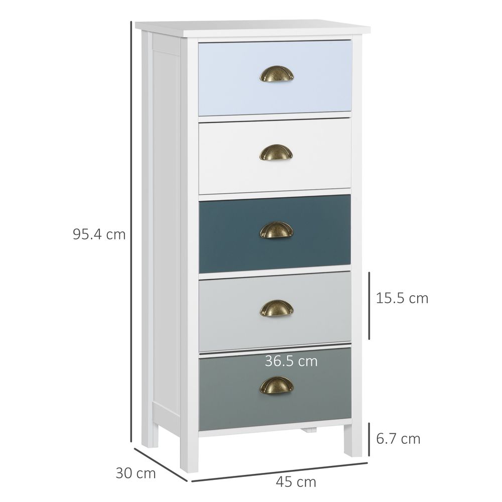 5-Drawer Dresser: Sleek Design, Metal Handle