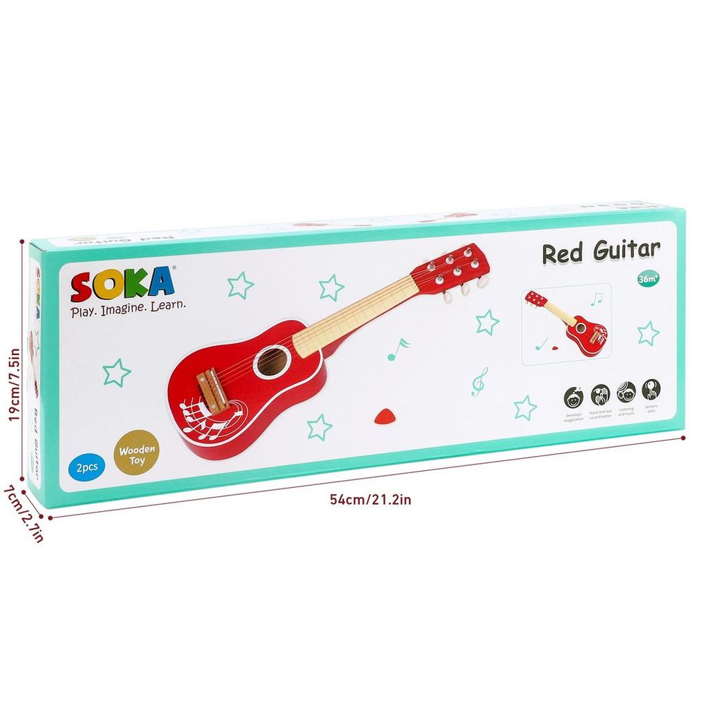 Red Guitar - Hours of Creative Playtime, Realistic Design, Quality, Ideal Gift