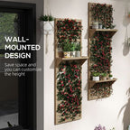 Wall Mounted Plant Stands Set of 2 with Shelves and Slatted Trellis