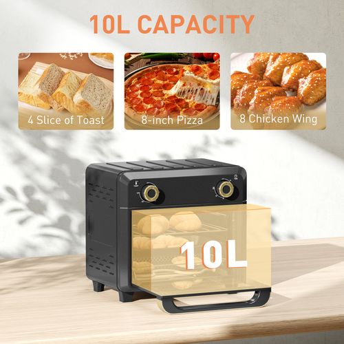 10L Air Fryer Oven, Electric Oven, Grill, Roast, Bake, 1000W