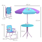 Kids Fairy Bistro Set - Adjustable Parasol & Portable Table/Chairs, for Playtime & Outdoor Adventures!