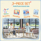 3 Pieces Toddler Table and Chair Set for Nursery, Playroom, Classroom