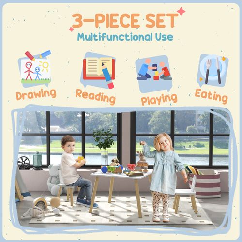 3 Pieces Toddler Table and Chair Set for Nursery, Playroom, Classroom