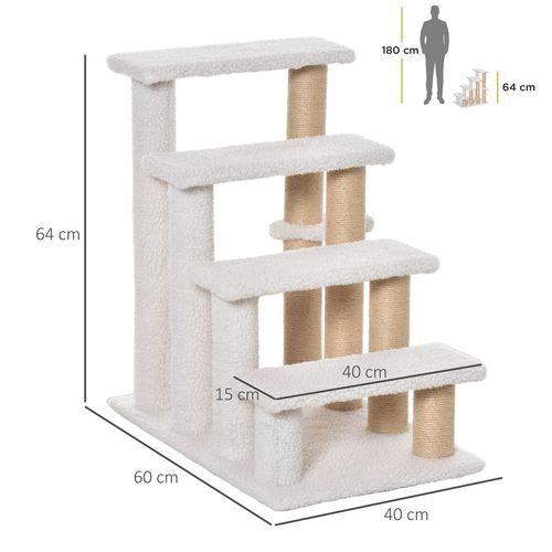 Pet Stair with 4-step Climb Ladder, Scratching Posts